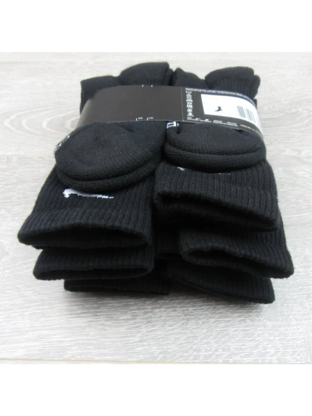 Nike Everyday Plus Dri-Fit Black Crew Socks (6 Pk) Womens 6-10 / Youth 5Y-7Y NEW